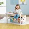 Costway 3 in 1 Kids Convertible Activity Bench Children Table & Chair Set with 2 Bins Grey/White